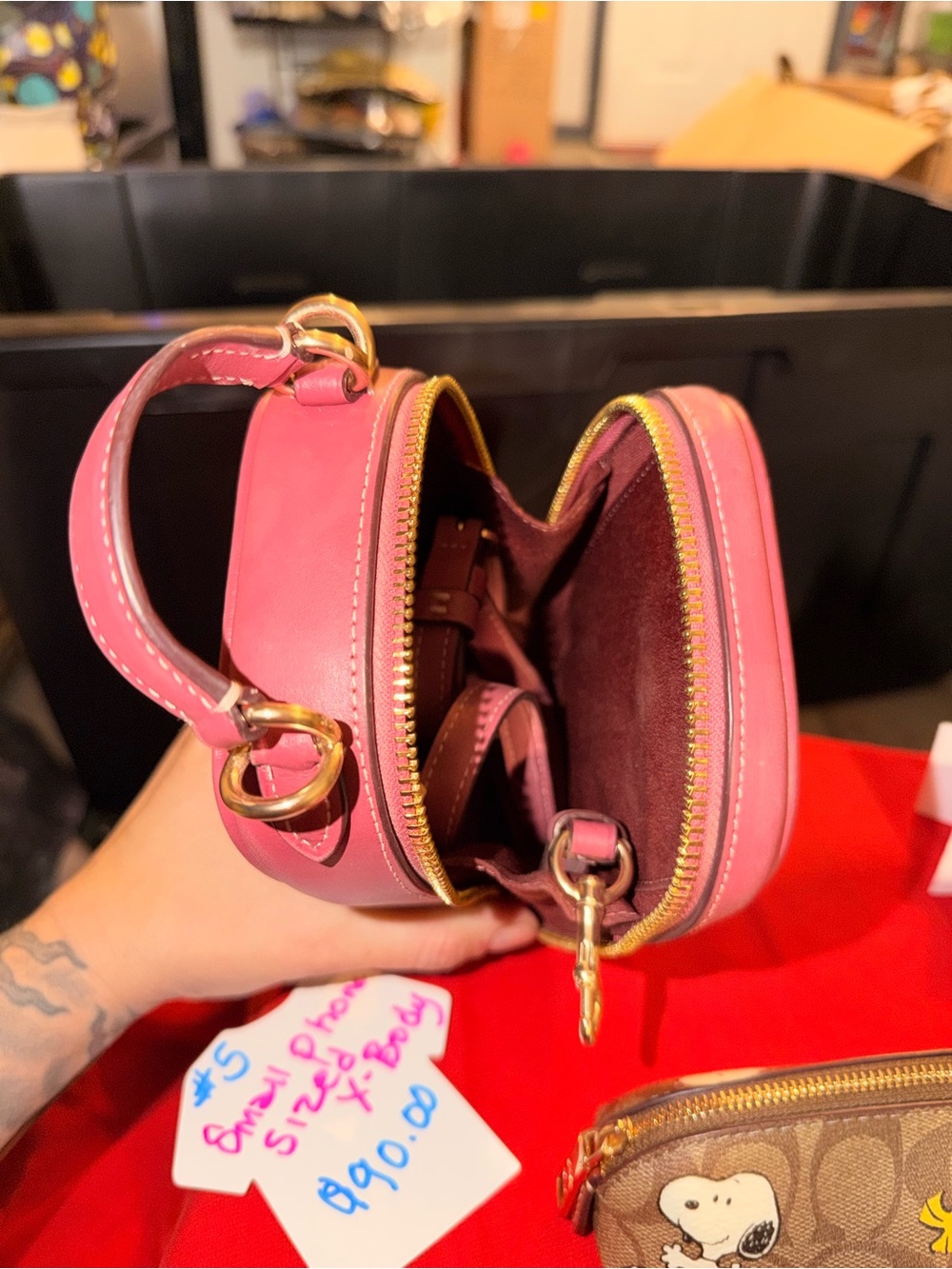 Coach Brown and Burgundy Phone Crossbody - Picture 2 of 2